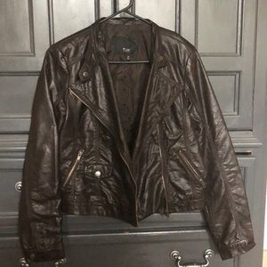 Dark brown leather jacket